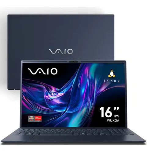 Notebook VAIO FE16 cinza grafite aberto